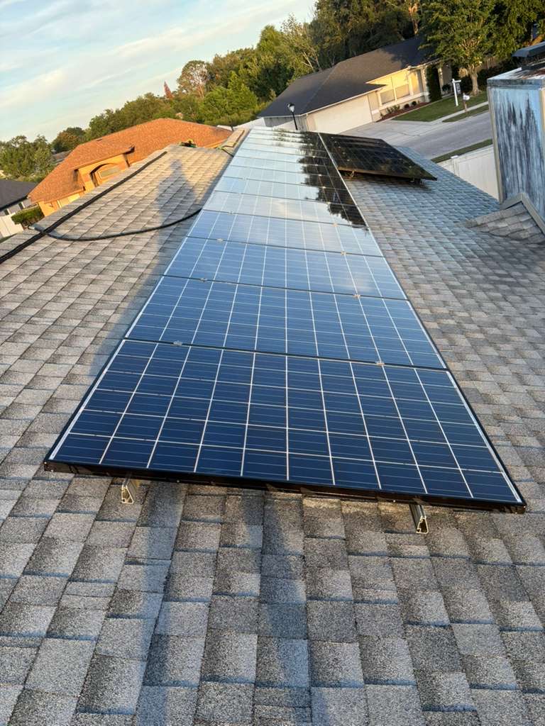 Clean reflective solar panels after a pure-water wash